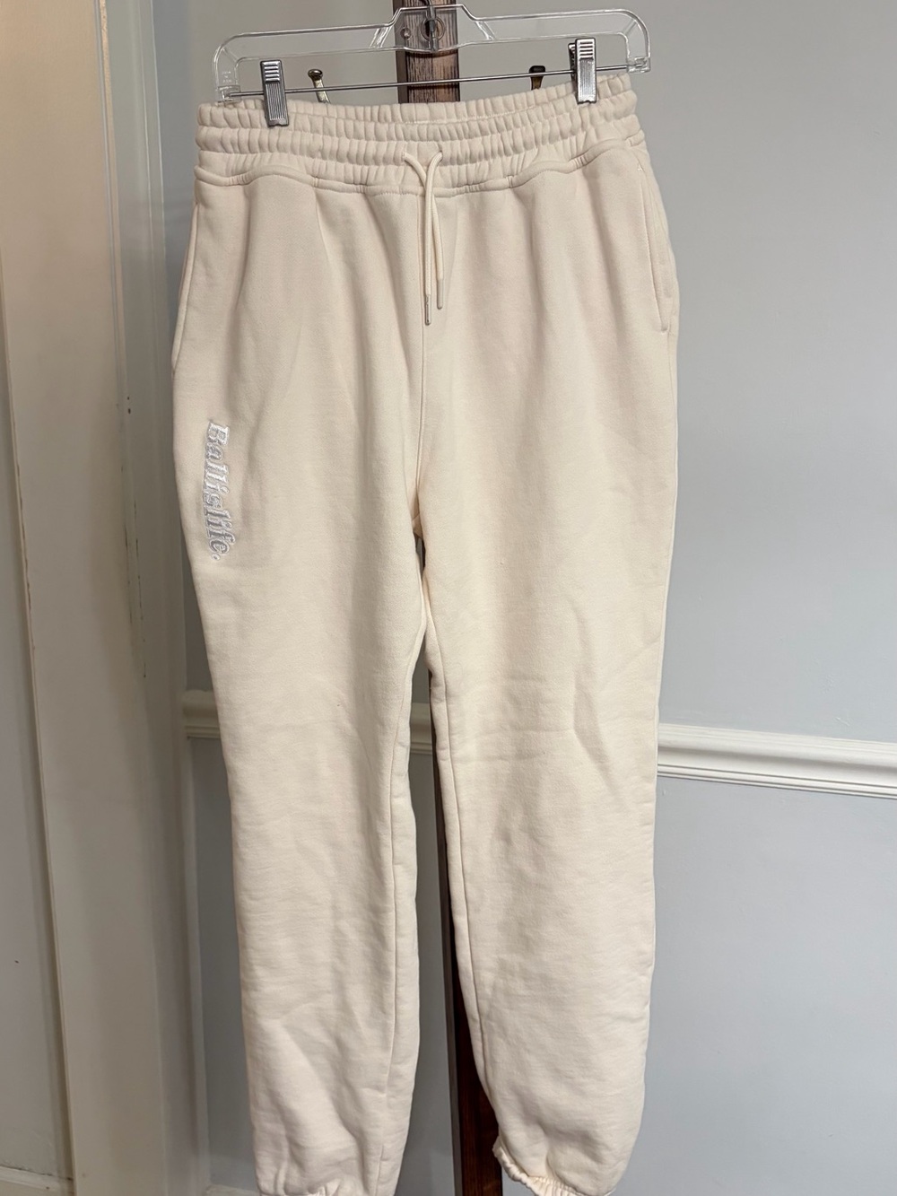 Ball is Life Men’s Cream Sweatpants with Embroidered Logo